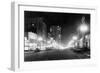 Night View of Pacific Avenue in Tacoma, WA Photograph - Tacoma, WA-Lantern Press-Framed Art Print