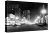 Night View of Pacific Avenue in Tacoma, WA Photograph - Tacoma, WA-Lantern Press-Stretched Canvas