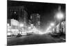 Night View of Pacific Avenue in Tacoma, WA Photograph - Tacoma, WA-Lantern Press-Mounted Premium Giclee Print