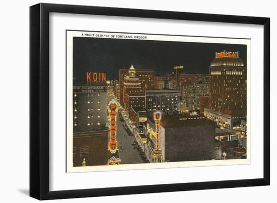 Night View of Portland, Oregon-null-Framed Art Print