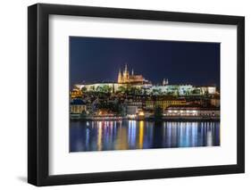 Night View of Prague Castle-scorpp-Framed Photographic Print