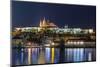 Night View of Prague Castle-scorpp-Mounted Photographic Print