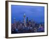 Night View of Seattle Skyline with Christmas Tree on the Space Needle-Terry Eggers-Framed Photographic Print