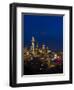 Night View of Seattle Skyline with Christmas Tree on the Space Needle-Terry Eggers-Framed Photographic Print