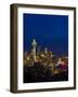 Night View of Seattle Skyline with Christmas Tree on the Space Needle-Terry Eggers-Framed Photographic Print