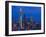 Night View of Seattle Skyline with Christmas Tree on the Space Needle-Terry Eggers-Framed Photographic Print