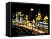 Night View of Shanghai, China-Keren Su-Framed Stretched Canvas