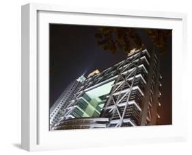 Night View of Shanghai Stock Exchange, China-Keren Su-Framed Premium Photographic Print