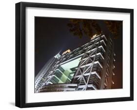 Night View of Shanghai Stock Exchange, China-Keren Su-Framed Photographic Print