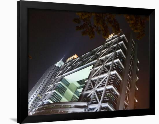 Night View of Shanghai Stock Exchange, China-Keren Su-Framed Photographic Print