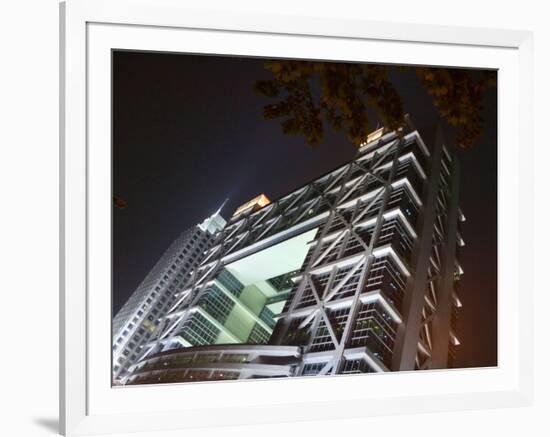 Night View of Shanghai Stock Exchange, China-Keren Su-Framed Photographic Print