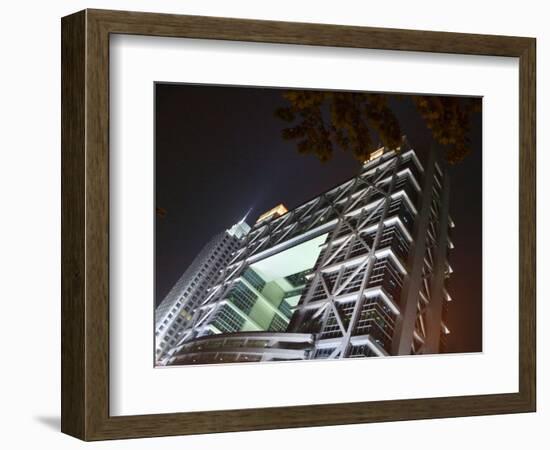 Night View of Shanghai Stock Exchange, China-Keren Su-Framed Photographic Print