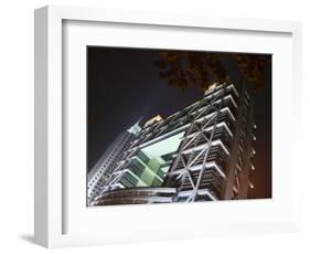 Night View of Shanghai Stock Exchange, China-Keren Su-Framed Photographic Print