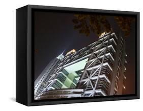 Night View of Shanghai Stock Exchange, China-Keren Su-Framed Stretched Canvas