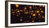 Night view of Sky Lanterns in the air during Chinese Lantern Festival, Shifen, Taiwan-Keren Su-Framed Photographic Print