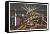 Night View of Sky Ride, Chicago World's Fair-null-Framed Stretched Canvas