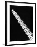 Night View of Slender Tower Lit with Vertical Lines of Light Resembling Giant Fluorescent Tubes-Alfred Eisenstaedt-Framed Photographic Print