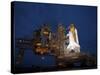 Night View of Space Shuttle Atlantis on the Launch Pad at Kennedy Space Center, Florida-Stocktrek Images-Stretched Canvas