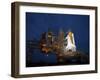 Night View of Space Shuttle Atlantis on the Launch Pad at Kennedy Space Center, Florida-Stocktrek Images-Framed Photographic Print