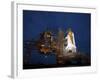 Night View of Space Shuttle Atlantis on the Launch Pad at Kennedy Space Center, Florida-Stocktrek Images-Framed Photographic Print