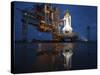 Night View of Space Shuttle Atlantis on the Launch Pad at Kennedy Space Center, Florida-Stocktrek Images-Stretched Canvas