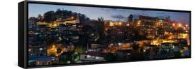 Night view of the Baguio City, Luzon, Philippines-null-Framed Stretched Canvas