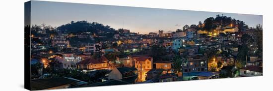 Night view of the Baguio City, Luzon, Philippines-null-Stretched Canvas