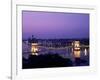 Night View of the Chain Bridge, Parliament, Budapest, Hungary-Bill Bachmann-Framed Photographic Print