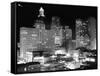 Night View of the City Houston-Dmitri Kessel-Framed Stretched Canvas