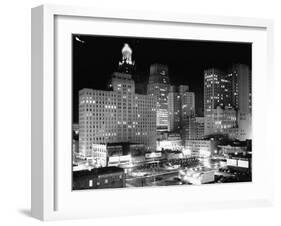 Night View of the City Houston-Dmitri Kessel-Framed Photographic Print