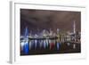 Night View of the City of Auckland from Auckland Harbour, North Island, New Zealand, Pacific-Michael Nolan-Framed Photographic Print