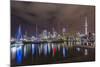 Night View of the City of Auckland from Auckland Harbour, North Island, New Zealand, Pacific-Michael Nolan-Mounted Photographic Print