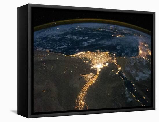 Night View of the Eastern Mediterranean Sea-null-Framed Stretched Canvas