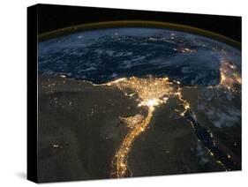 Night View of the Eastern Mediterranean Sea-null-Stretched Canvas