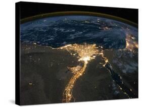 Night View of the Eastern Mediterranean Sea-null-Stretched Canvas
