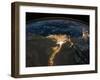 Night View of the Eastern Mediterranean Sea-null-Framed Photo