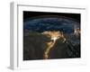 Night View of the Eastern Mediterranean Sea-null-Framed Photo