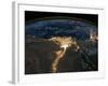 Night View of the Eastern Mediterranean Sea-null-Framed Photo