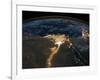 Night View of the Eastern Mediterranean Sea-null-Framed Photo