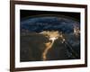 Night View of the Eastern Mediterranean Sea-null-Framed Photo