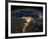 Night View of the Eastern Mediterranean Sea-null-Framed Photo