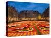 Night View of the Grand Place with Flower Carpet and Ornate Buildings, Brussels, Belgium-Bill Bachmann-Stretched Canvas