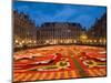 Night View of the Grand Place with Flower Carpet and Ornate Buildings, Brussels, Belgium-Bill Bachmann-Mounted Photographic Print