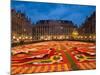 Night View of the Grand Place with Flower Carpet and Ornate Buildings, Brussels, Belgium-Bill Bachmann-Mounted Photographic Print