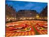 Night View of the Grand Place with Flower Carpet and Ornate Buildings, Brussels, Belgium-Bill Bachmann-Stretched Canvas