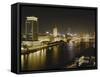 Night View of the Nile River, Cairo, Egypt-Adam Jones-Framed Stretched Canvas