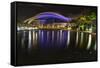 Night View of the Puerto Rican Convention Center-George Oze-Framed Stretched Canvas