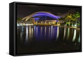 Night View of the Puerto Rican Convention Center-George Oze-Framed Stretched Canvas