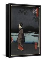 Night View of the Sanya Canal, Matsuchi Hill, August 1857-Utagawa Hiroshige-Framed Stretched Canvas