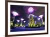 Night View of the Supertree Grove at Gardens-SurangaWeeratunga-Framed Photographic Print